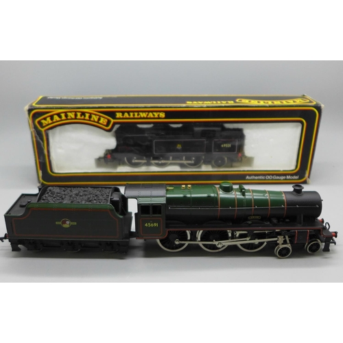 622 - Two Mainline 00 gauge locomotives, one with tender