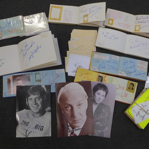 653 - A collection of autograph books including signatures by Sid James, Eric Morecambe, Ted Rodgers, Bern... 