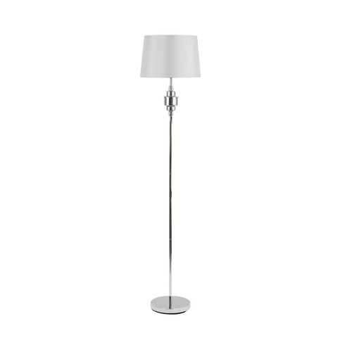 1313 - A chrome floor lamp with grey faux silk shade (EUBT67650)   #