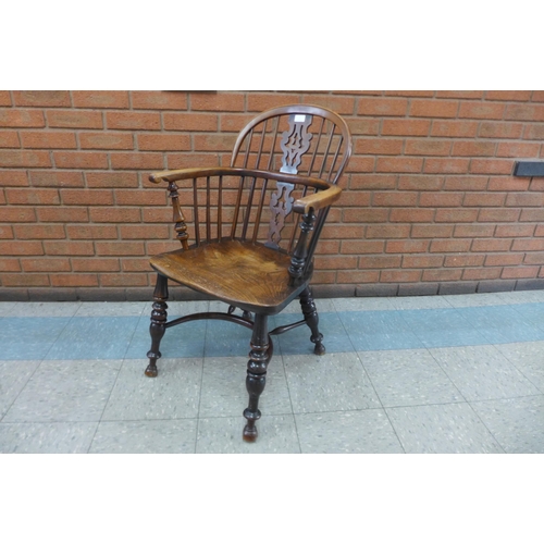 1 - A 19th Century elm and yew Windsor chair, attributed to Gabbitas workshop, Worksop