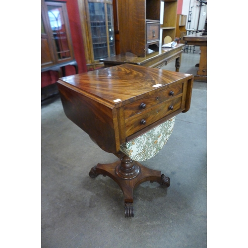 10 - A George IV mahogany drop-leaf lady's sewing table