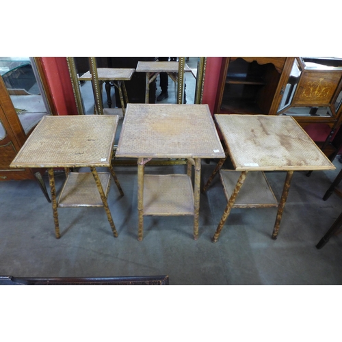 32 - Three Victorian bamboo and rattan occasional tables