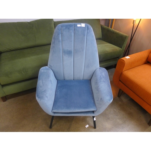 1345 - A Condor aqua velvet chair