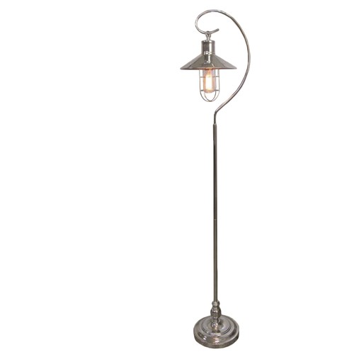 1352 - An Edison bulb hook floor lamp in copper, H 157cms (2133858)   #