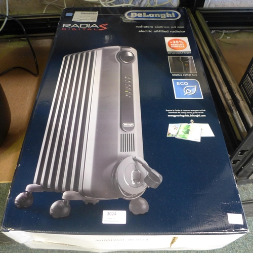 3024 - Delonghi Oil Filled Grey Radiator   (250A -171)  * This lot is subject to vat