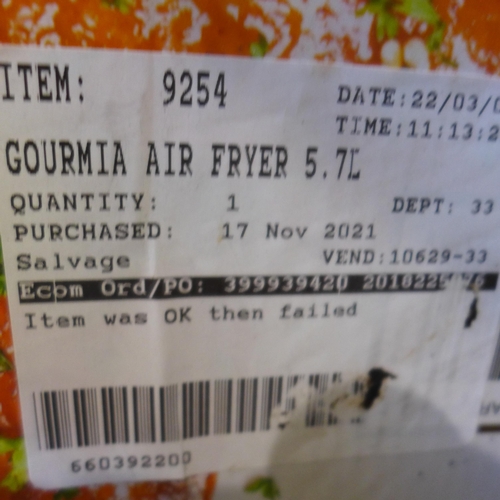 3027 - Gourmia Air Fryer          (250A -143)  * This lot is subject to vat