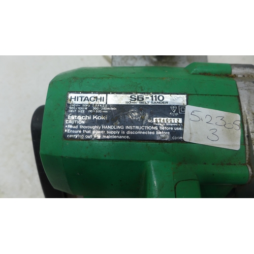 2003 - Hitachi S5-110 electric beltsander and approx. 20 angle grinder grinding/cutting discs