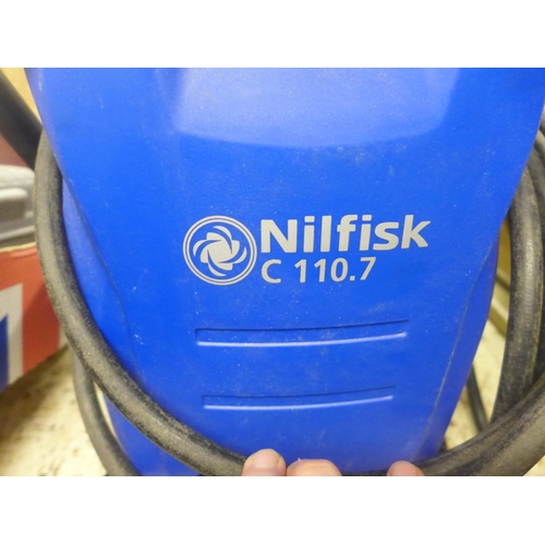 2010 - Nilfisk blue C110.7 pressure washer/jet wash with hose, pistol, lance & jet head - W