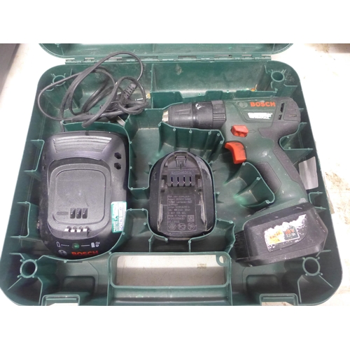 2040 - Bosch cordless drill, 2 18V batteries and charger, plus Dewalt XRP drill and battery & charger