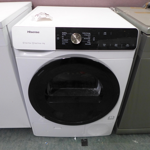3032 - Hisense 9Kg Freestanding White Pump Dryer (Model: DHGA901NL)      (4110-13)   Original RRP £416.66+ ... 