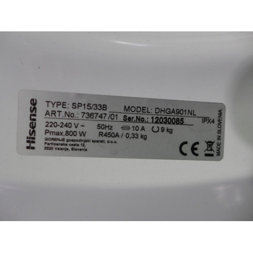 3032 - Hisense 9Kg Freestanding White Pump Dryer (Model: DHGA901NL)      (4110-13)   Original RRP £416.66+ ... 