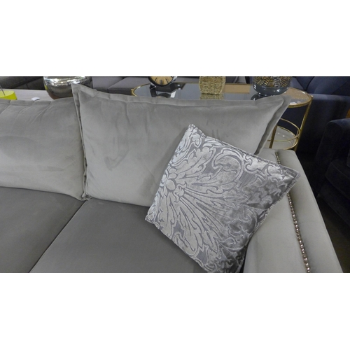 1353 - An Oakland Mao Mao aluminium velvet and studded two piece corner sofa