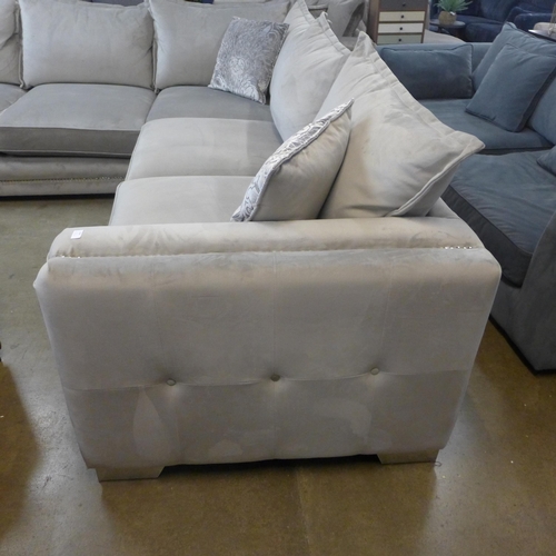 1353 - An Oakland Mao Mao aluminium velvet and studded two piece corner sofa