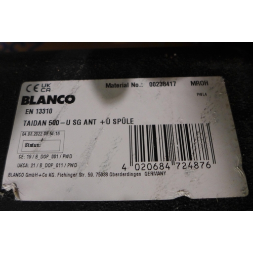 3051 - Samos 1.0 Bowl Black Composite U/mount Sink 370x500   Original RRP £332.50 inc VAT * This lot is sub... 