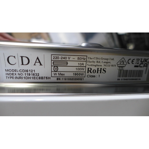 3053 - CDA Integrated Dishwasher Model: CDI6121 H820xW598xD550   Original RRP £331.67 inc VAT * This lot is... 