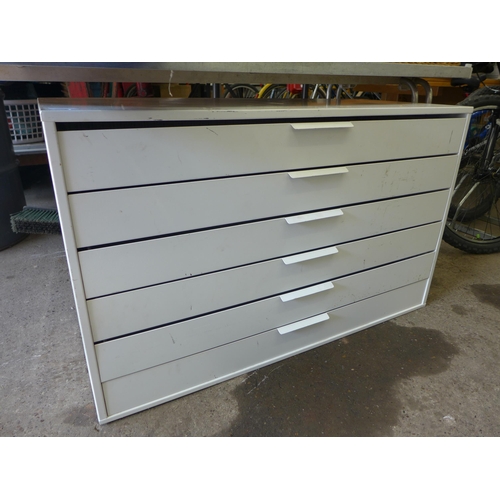 2059 - Metal 6-drawer draughtsman's/architect's 100W x 60H x 40D cm plan cabinet
