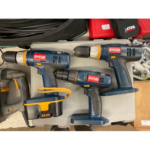 2016 - 3 Ryobi cordless drills with charger & 2 batteries