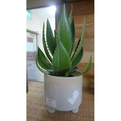 1337 - An artificial Aloe Vera plant in a white pot, H 36cms (63734811)   #