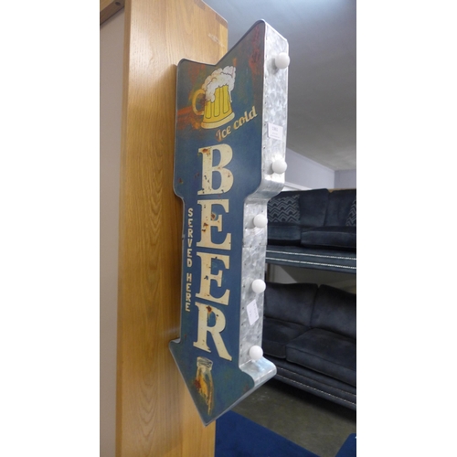1361 - A beer light up sign, H 66cms (604314)   #