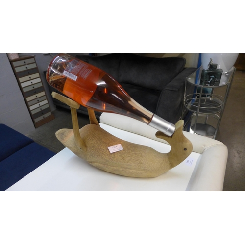 1363 - A wooden drunken duck bottle holder, H 40cms (LAW15012)   #