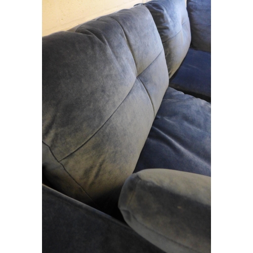 1317 - A Grand Designs deep ocean blue plush LHF corner sofa