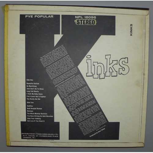 601 - The Kinks debut LP record, Kinks, NPL18096, mono cover with stereo sticker, flipback sleeve, PDT1210... 