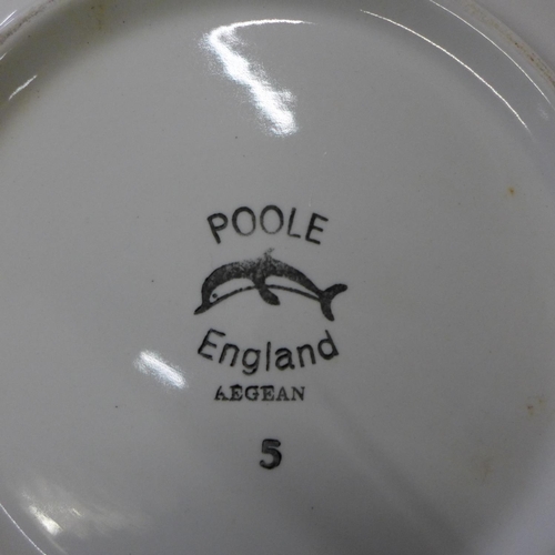 622 - A Poole Aegean charger, 35cm