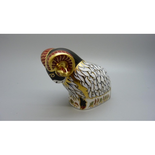 661 - Royal Crown Derby paperweight - Derby Ram, exclusively available from The Royal Crown Derby Visitors... 