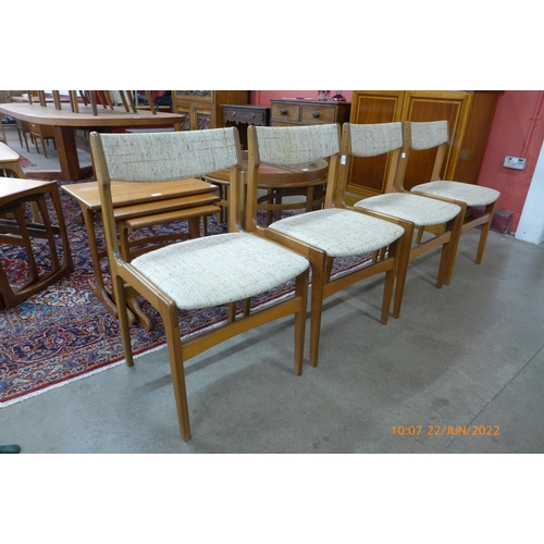 38 - A set of four Danish teak dining chairs