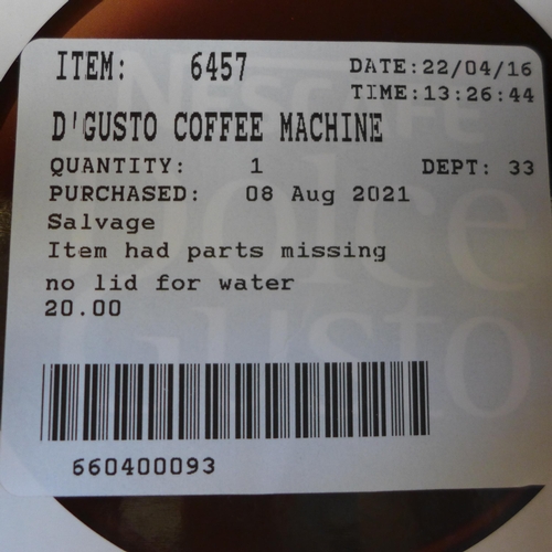 3002 - Dolce Gusto Coffee Machine  (Infinissima)    (254-8)   * This lot is subject to vat