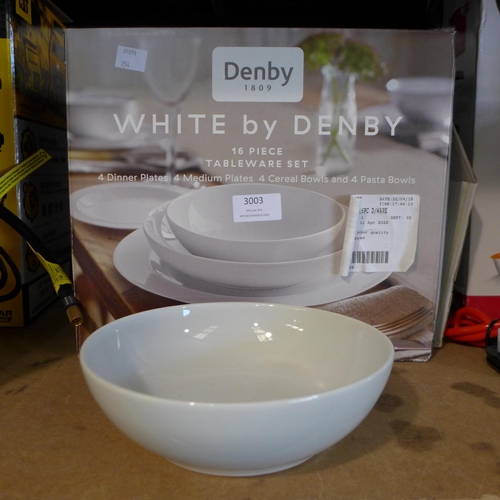 3003 - Denby White Porcelain  Dinnerware    (254-26)   * This lot is subject to vat
