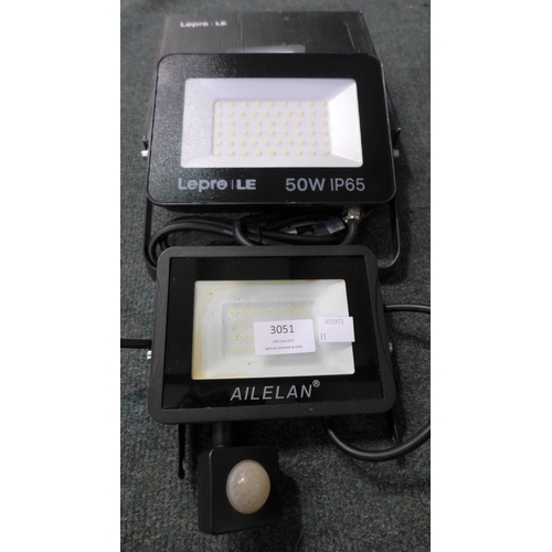 3051 - 2 LED floodlights, mixed sizes
