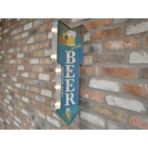 1346 - A beer light up sign, H 66cms (604314)   #