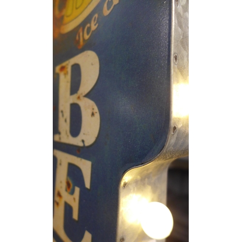 1346 - A beer light up sign, H 66cms (604314)   #