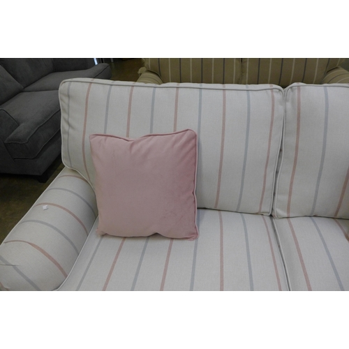 1533 - An Ashleigh Flex Iona stripe rose fabric 3 seater sofa