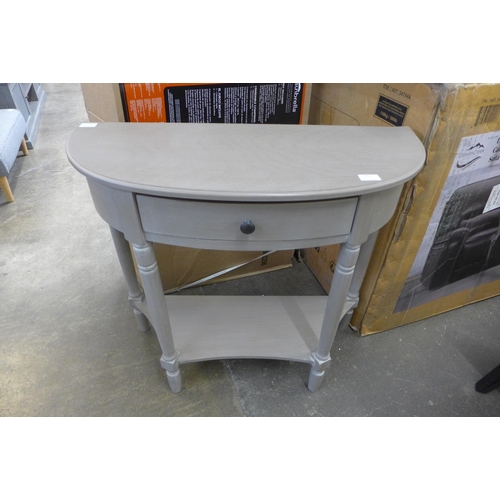 1537 - A single drawer demi-lune hall table