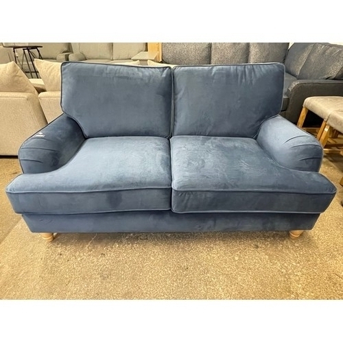 1484 - A Benwick Flex Alpha mid blue velvet 2 seater sofa