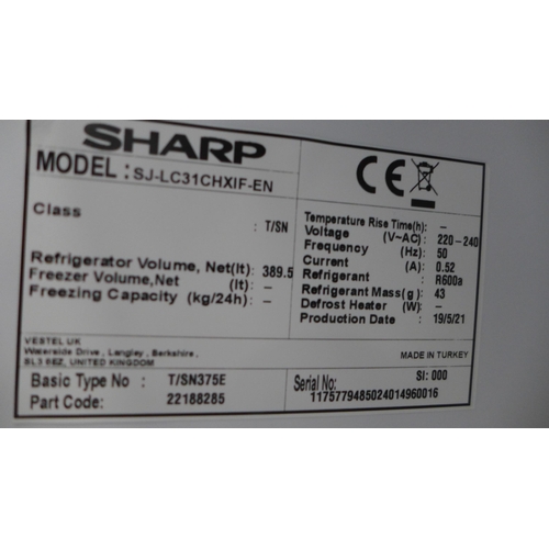 3041 - Sharp Inox 280L Tall Larder Fridge, Model:LC31CHXIF Original RRP £416.66 + vat   (256-24)  *  This l... 