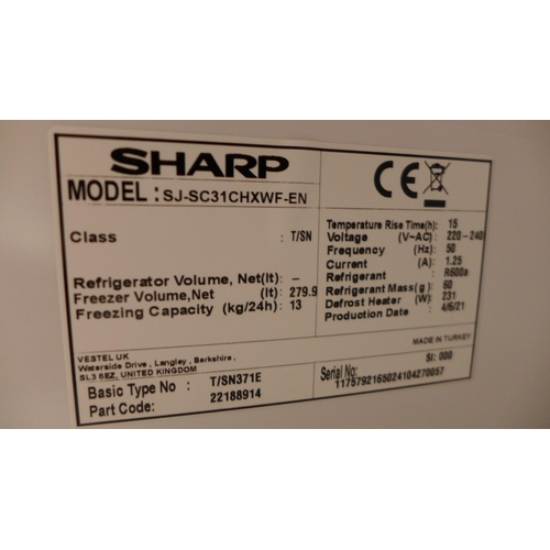 3042 - Sharp Inox Tall Freezer (280l) (model no.:- SJ-SC3, CHXIF), original RRP £416.66 + VAT * This lot is... 