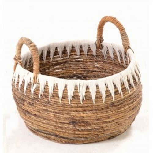 1318 - A natural seagrass storage basket, H 26cms (KP00924)   #