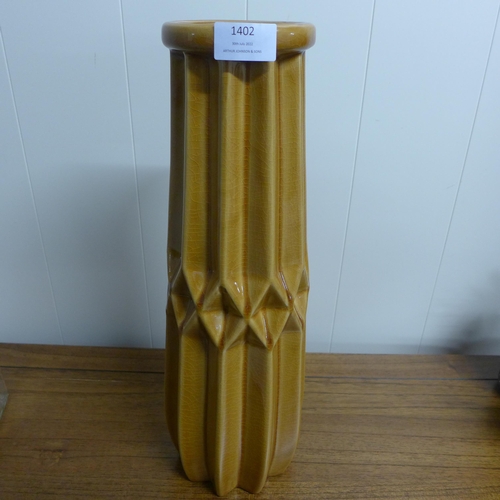 1340 - A Seville tall ochre vase, H 41cms (2234915)   #