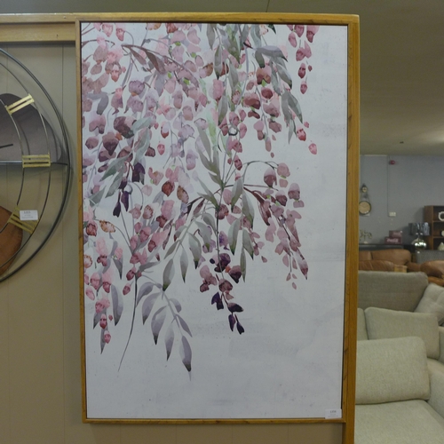 1345 - A large floral framed canvas, H 90cms (68032017)   #