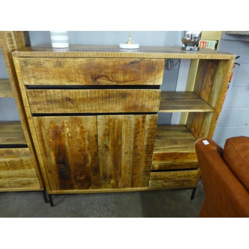 1353 - A Mallard hardwood and black metal extra large two door two drawer sideboard