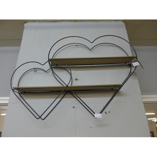 1358 - A double heart shelf unit (SY002832)   #