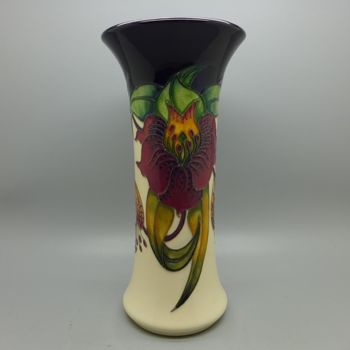 609 - A Moorcroft Pottery vase decorated in the Anna Lily pattern, designed by Nicola Slaney, shape 159/8,... 