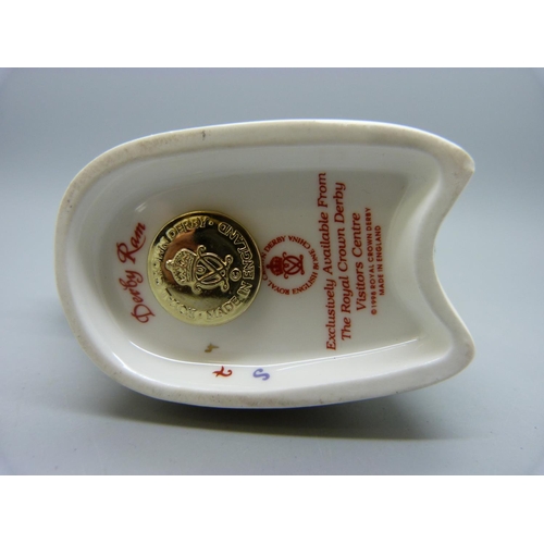 614 - A Royal Crown Derby paperweight, Derby Ram, 7cm high, exclusively available from The Royal Crown Der... 