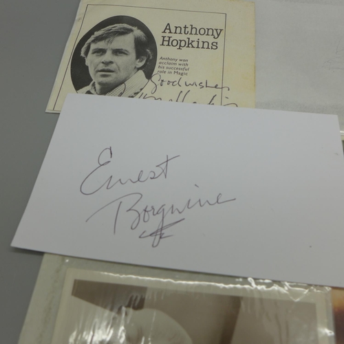 625 - Autographs, Ernest Borgnine, Anthony Hopkins and Carol Landis