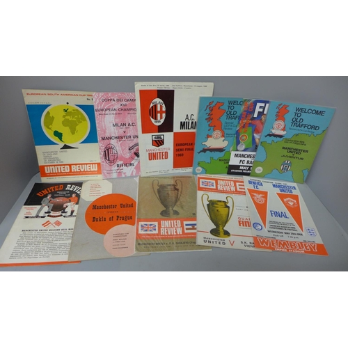 641 - Football memorabilia; Manchester United programmes for games in European competitions, including Rea... 