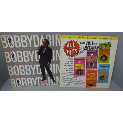 653 - Autographed LPs including Bobby Rydell, Chubby Checker and Bobby Darin