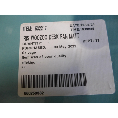 3003 - Iris Woozoo Desk Fan, (258-24)   * This lot is subject to vat